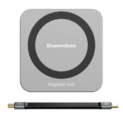Blueendless HUB magnetico 8 in 1 con custodia M.2 NVMe/SATA SSD (HDMI+PD100W+USB-C/Type-C 3.2+USB-A 3.2+SD+TF+AUX), MC906