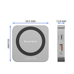 Blueendless HUB magnetico 8 in 1 con custodia M.2 NVMe/SATA SSD (HDMI+PD100W+USB-C/Type-C 3.2+USB-A 3.2+SD+TF+AUX), MC906