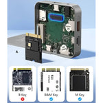 Blueendless HUB magnetico 8 in 1 con custodia M.2 NVMe/SATA SSD (HDMI+PD100W+USB-C/Type-C 3.2+USB-A 3.2+SD+TF+AUX), MC906