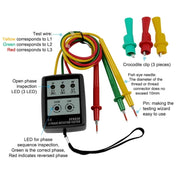 Misuratore di fase a corrente alternata trifase Rilevatore di fase Tester di rotazione Indicatore Indicatore digitale dell'ordine delle fasi, SP8030