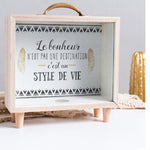 Scatola in legno per decorazione e stoccaggio 22x9x24 cm