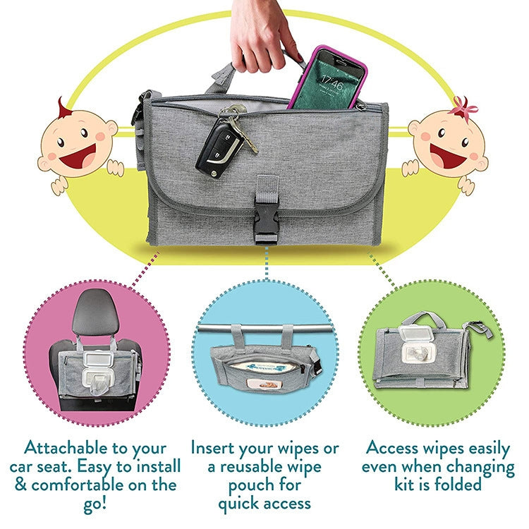 Borsa per auto per bambini multifunzionale impermeabile per cambio pannolino