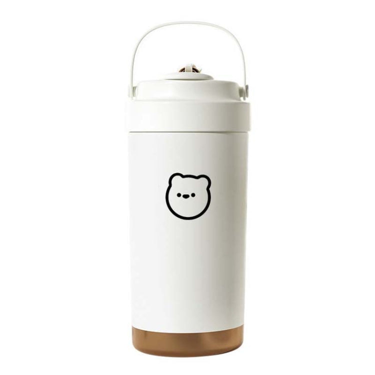 Tazza isolata in acciaio inossidabile 316, portatile, da portare con sé, doppia tazza da caffè con cannuccia, 500ml