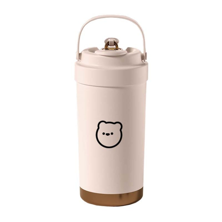 Tazza isolata in acciaio inossidabile 316, portatile, da portare con sé, doppia tazza da caffè con cannuccia, 500ml