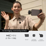 Microfono wireless DJI Mini con trasmissione stabile