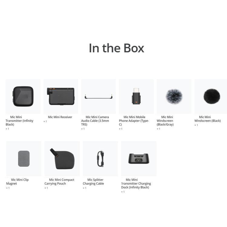 Microfono wireless DJI Mini con trasmissione stabile