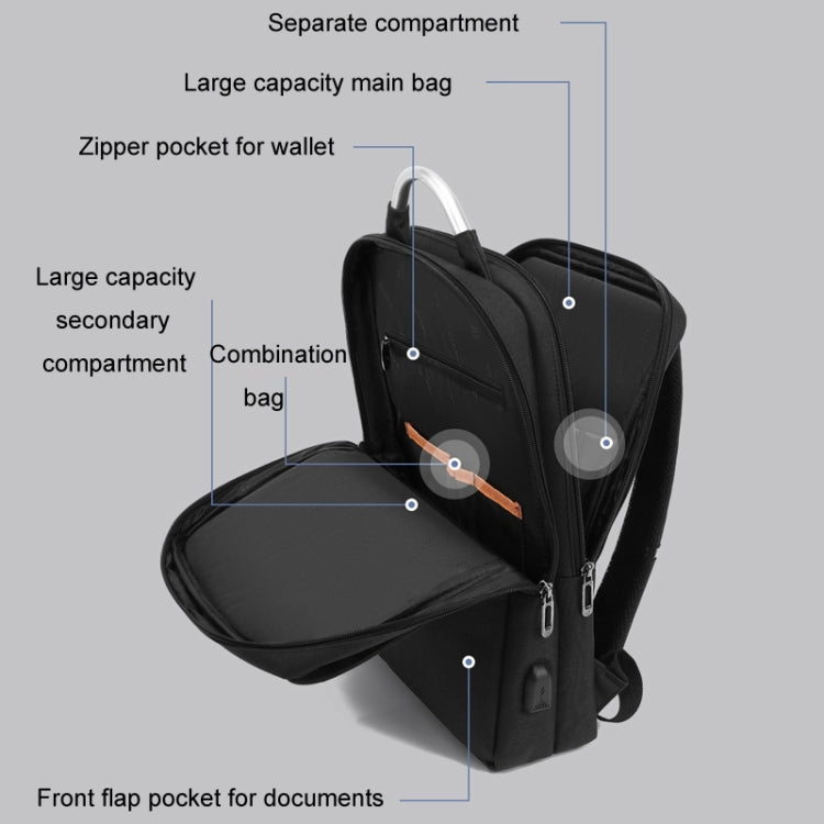 SKV BLB21282 Zaino per laptop leggero e di grande capacità, da viaggio, da lavoro, da uomo, con doppia tracolla