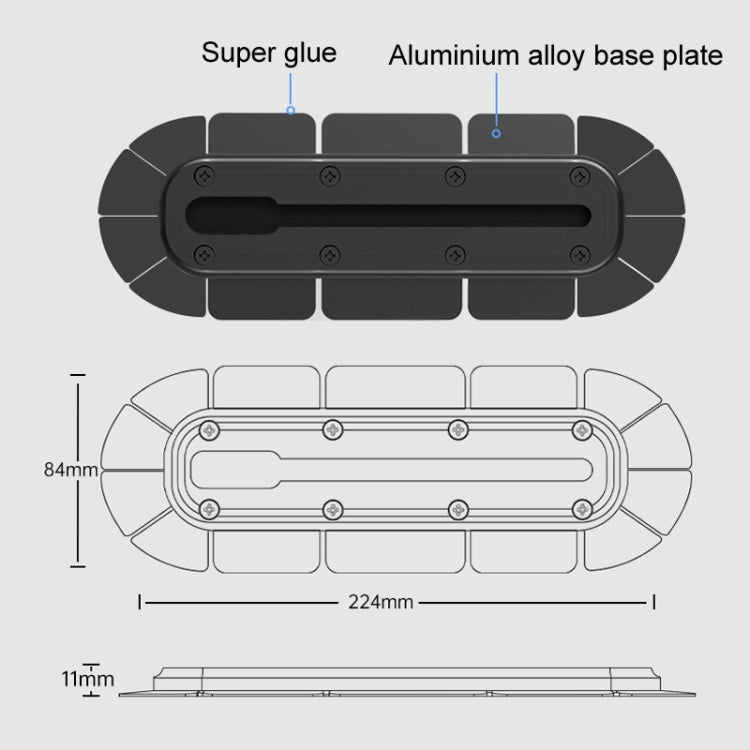 Supporto di controllo centrale modificato per auto SUV, base scorrevole, Paste Rail Base, Screw Rail Base, Paste Elliptical Base, 1 inch Rail Ball Head