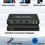 Adattatore di rete Gigabit USB3.0 a 4 porte, router Plug and Play, 4-Ports