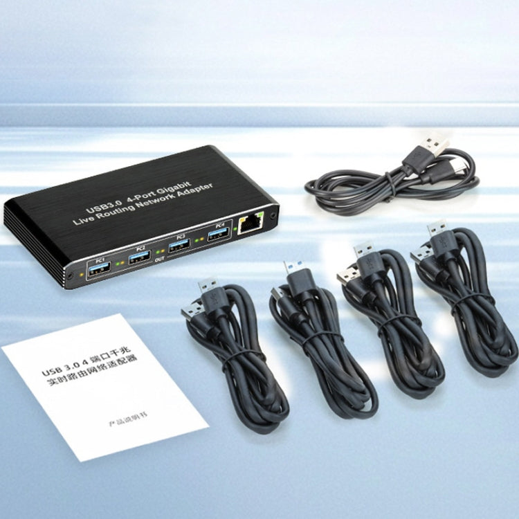 Adattatore di rete Gigabit USB3.0 a 4 porte, router Plug and Play, 4-Ports