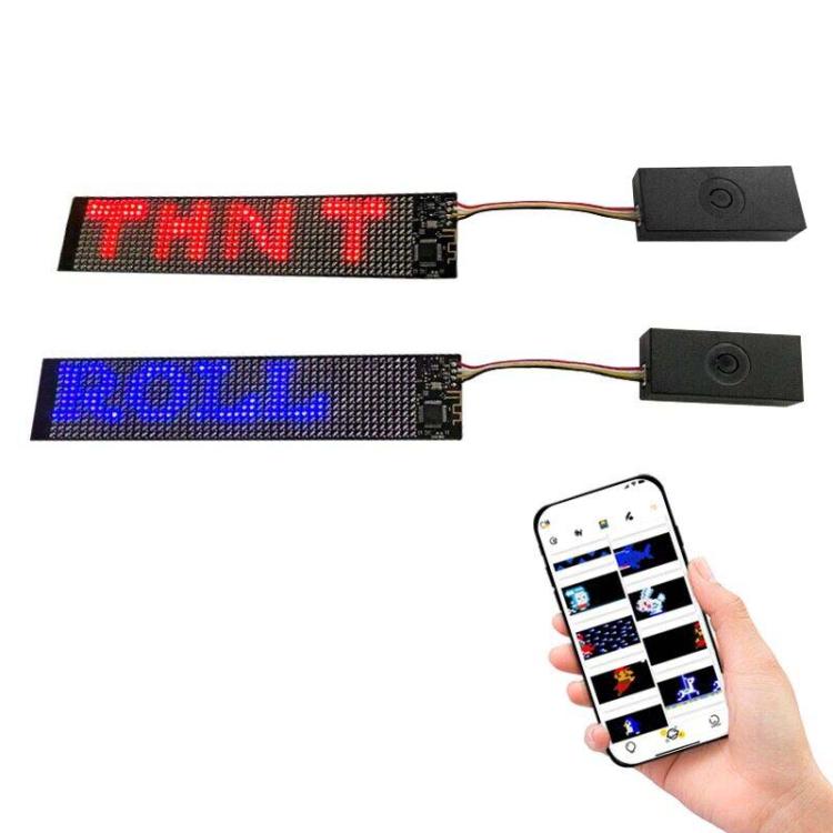 Schermo pubblicitario flessibile multilingua Bluetooth LED per zaino cappello gilet 155 X 32 mm