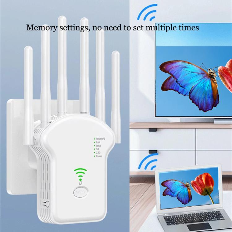 Ripetitore WiFi a doppia banda Urant U13 1200Mbps 2.4G/5G Amplificatore di segnale, US Plug White, EU Plug White, US Plug Black, EU Plug Black