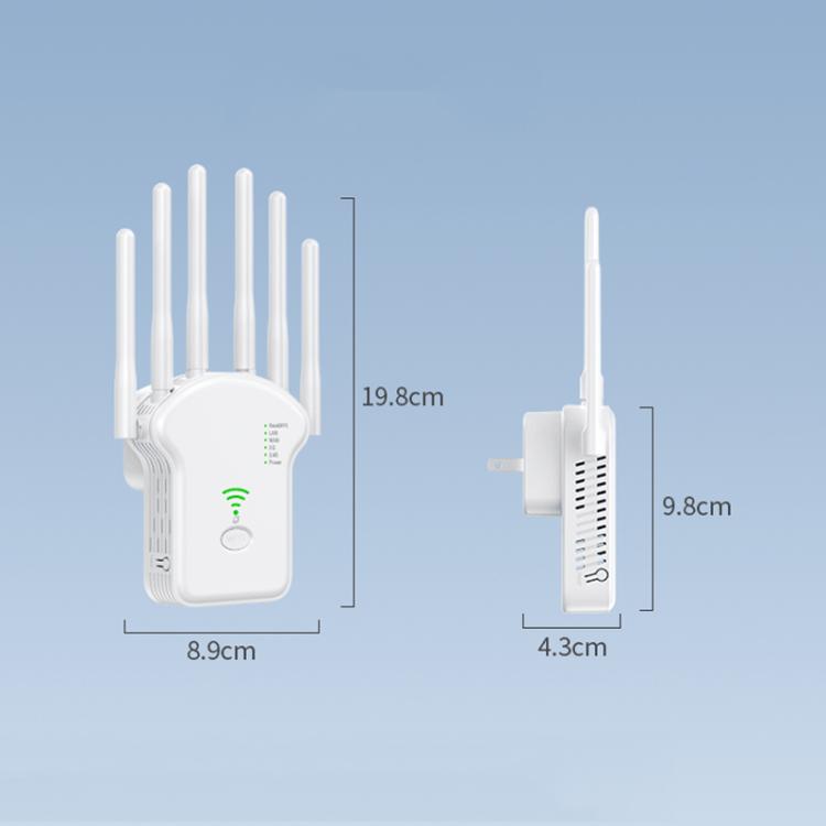 Ripetitore WiFi a doppia banda Urant U13 1200Mbps 2.4G/5G Amplificatore di segnale, US Plug White, EU Plug White, US Plug Black, EU Plug Black