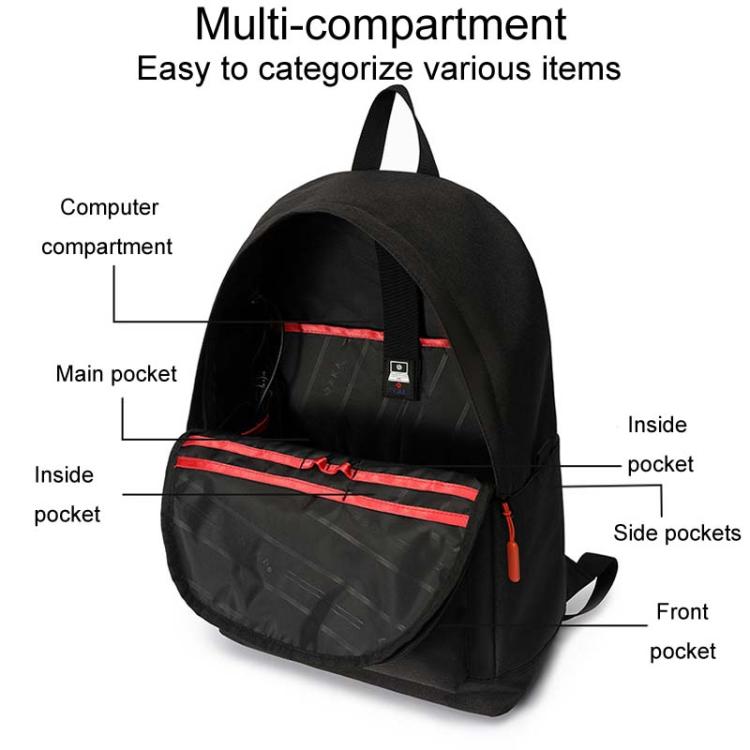 SKV B20537 Zaino per laptop di grande capacità, leggero, con doppia tracolla, da viaggio