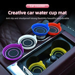 Sottobicchiere per acqua a doppio anello, antiscivolo e termoisolante, a forma di ciotola per auto, Black, Red, Gray, Pink, Blue, Yellow, White, Purple