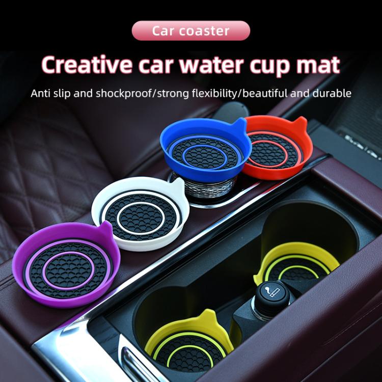 Sottobicchiere per acqua a doppio anello, antiscivolo e termoisolante, a forma di ciotola per auto, Black, Red, Gray, Pink, Blue, Yellow, White, Purple