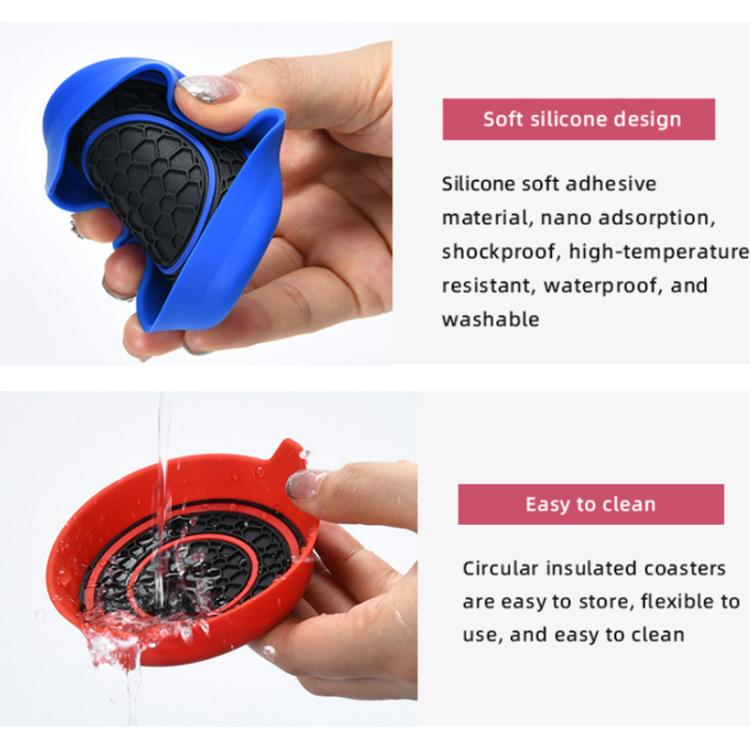 Sottobicchiere per acqua a doppio anello, antiscivolo e termoisolante, a forma di ciotola per auto, Black, Red, Gray, Pink, Blue, Yellow, White, Purple