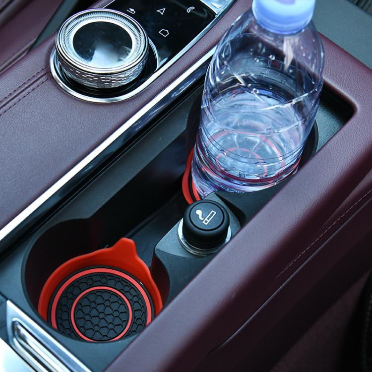 Sottobicchiere per acqua a doppio anello, antiscivolo e termoisolante, a forma di ciotola per auto, Black, Red, Gray, Pink, Blue, Yellow, White, Purple