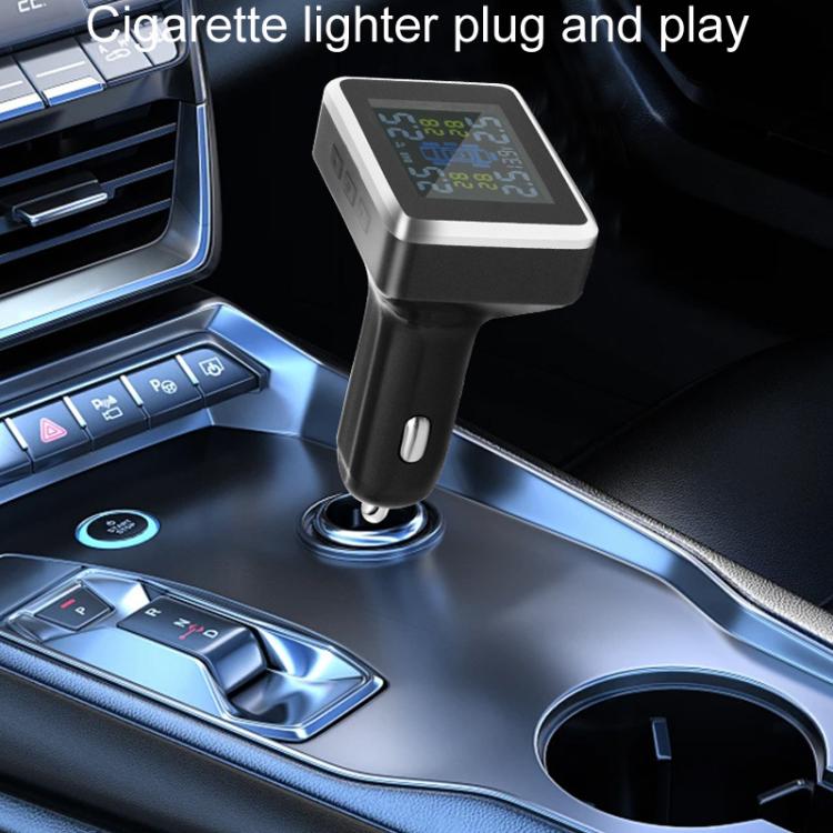 Sensore di pressione dei pneumatici wireless per auto con accendisigari, External, Internal