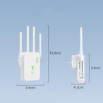 Ripetitore wireless Urant U10 300Mbps 2.4G Amplificatore di segnale WiFi con 4 antenne, US Plug Black, US Plug White, EU Plug Black, EU Plug White, UK Plug Black, UK Plug White