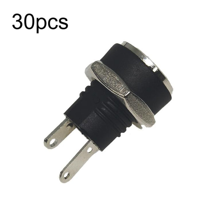 Presa di alimentazione femmina CC per apparecchiature elettroniche da 30 pezzi con dado, DC5.5x2.1MM, DC5.5x2.1MM Full Copper, DC5.5x2.5MM, DC3.5x1.3MM