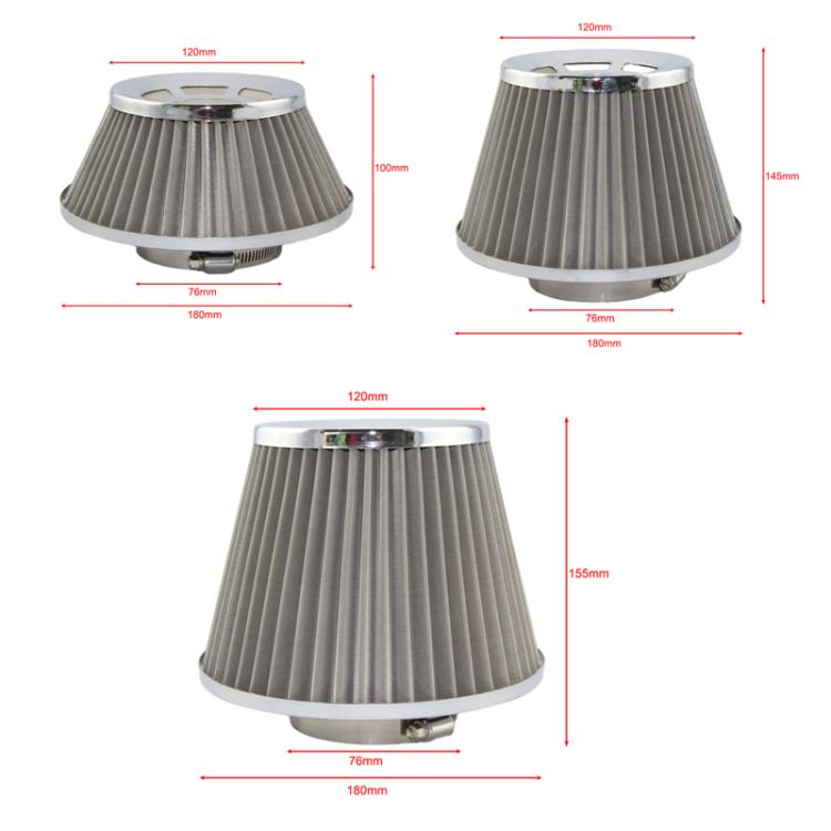 Filtro aria auto ad alto flusso con testa a fungo, aspirazione motore, cartuccia modificata, Small, Medium, Large