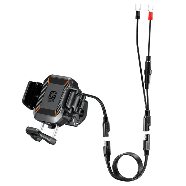 Kewig M33-A5 Supporto per cellulare con caricabatterie wireless QI da 15 W, antifurto, per equitazione all'aperto, M33-A5