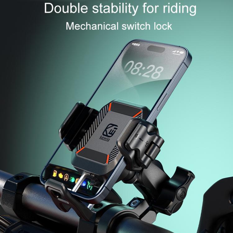 Kewig M33-A5 Supporto per cellulare con caricabatterie wireless QI da 15 W, antifurto, per equitazione all'aperto, M33-A5