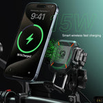 Kewig M33-A5 Supporto per cellulare con caricabatterie wireless QI da 15 W, antifurto, per equitazione all'aperto, M33-A5