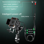 Kewig M33-A5 Supporto per cellulare con caricabatterie wireless QI da 15 W, antifurto, per equitazione all'aperto, M33-A5