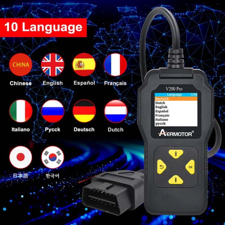 AERMOTOR V200PRO Car Troubleshooter Scheda di lettura scanner ispezione motore ELM327 Strumento di ispezione batteria