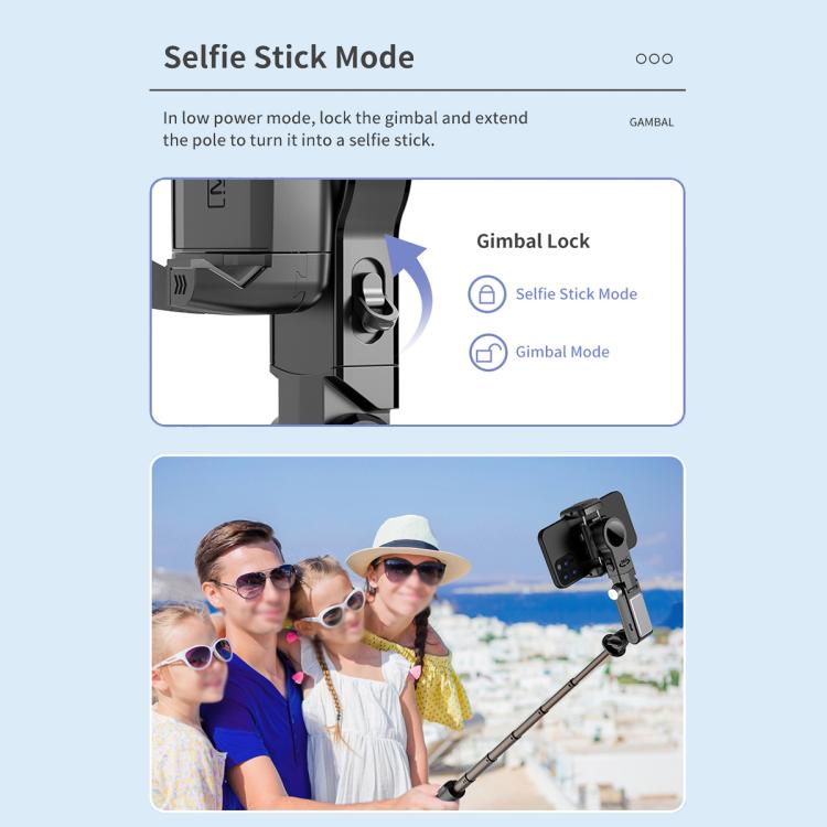 TokQi Q18 Desktop Wireless Remote Control Gimbal Stabilizzatore Portatile Luce di Riempimento Selfie Stick Treppiede