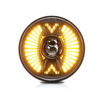 Lente rotonda da 7 pollici con fari Angel Eye a forma di ventaglio tangente