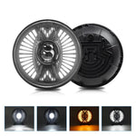 Lente rotonda da 7 pollici con fari Angel Eye a forma di ventaglio tangente