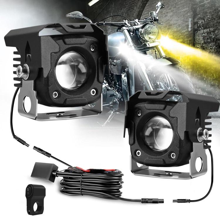 Faro stroboscopico per moto 6 modalità con set di cavi di controllo
