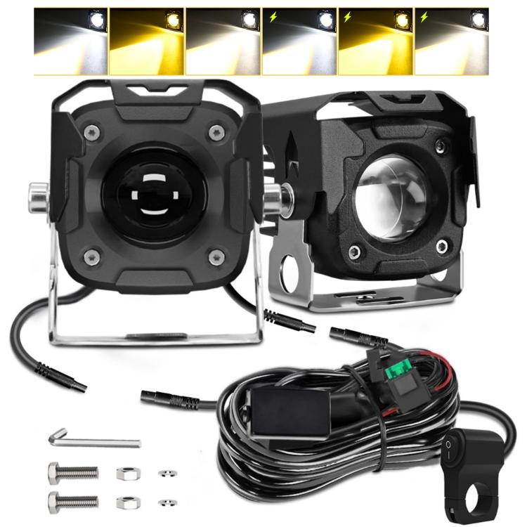 Faro stroboscopico per moto 6 modalità con set di cavi di controllo
