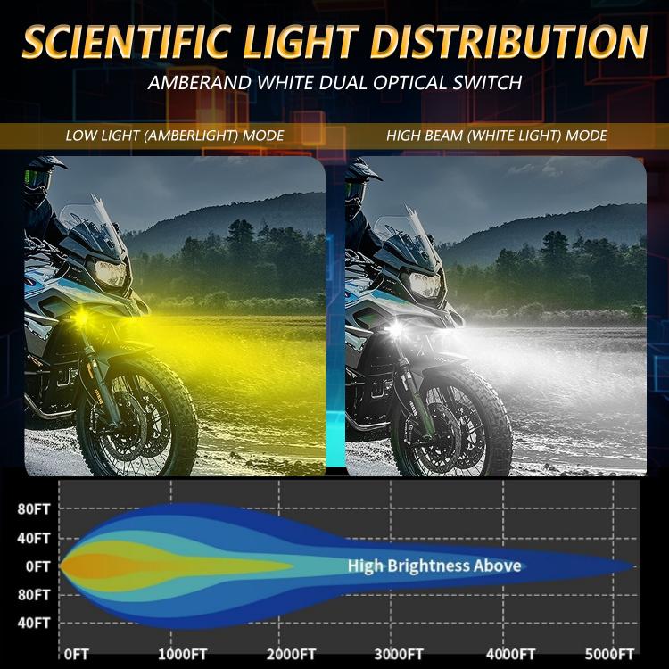 Faro stroboscopico per moto 6 modalità con set di cavi di controllo