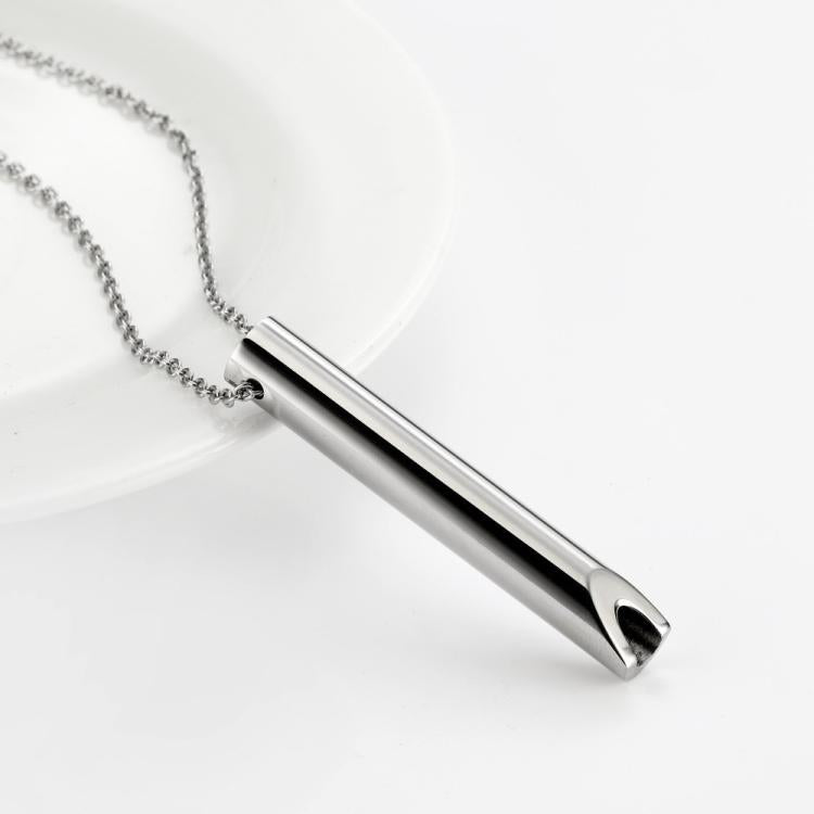 Collana personalizzata con fischietto regolabile in acciaio inossidabile con respiratore di decompressione 3D