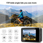 WIFI Grandangolo EIS Anti-shake Touch Colore Doppio schermo Telecomando Videocamera sportiva, Q60TR