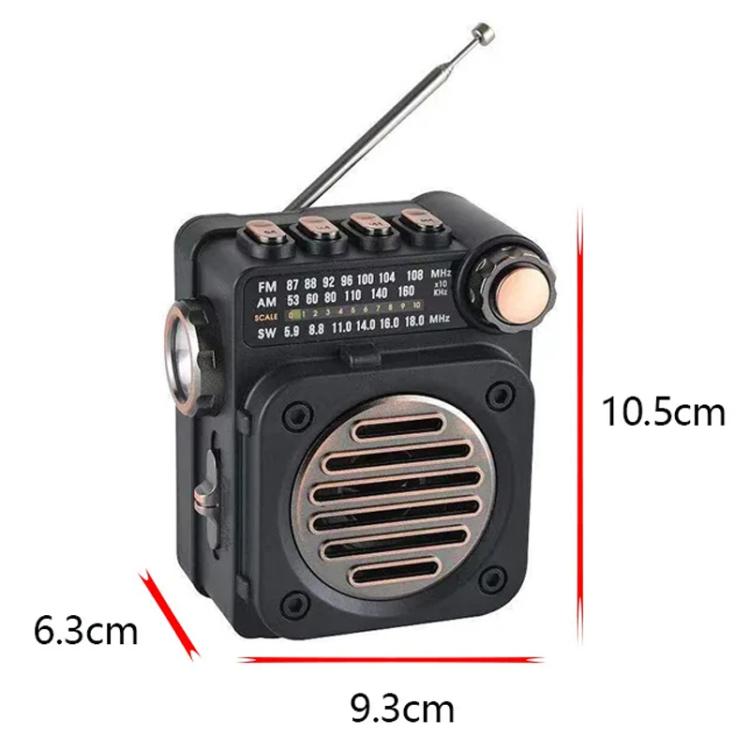 PuXing M8BT Mini Radio FM/AM/SW Multi-banda con Torcia LED