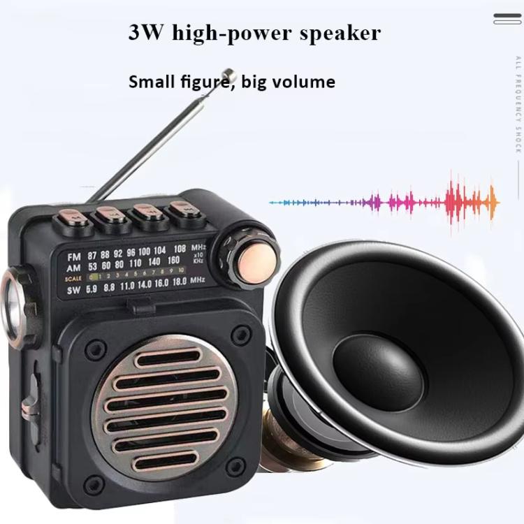 PuXing M8BT Mini Radio FM/AM/SW Multi-banda con Torcia LED