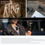 Microfono wireless DJI 2 trasmettitori + 1 ricevitore con custodi