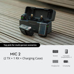 Microfono wireless DJI 2 trasmettitori + 1 ricevitore con custodi