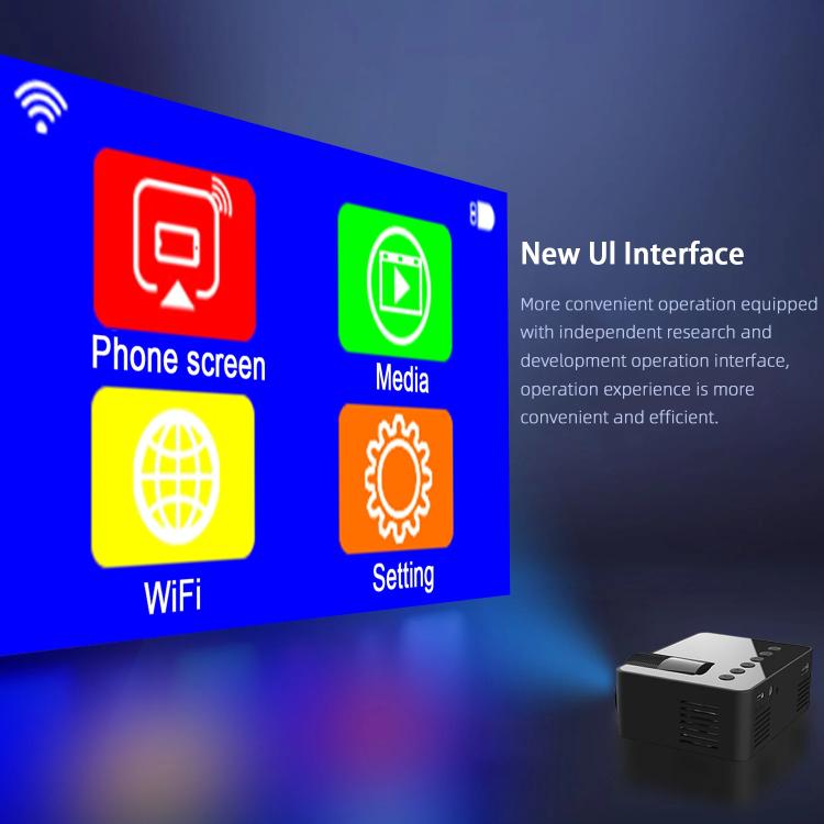 YT100 Supporta 1080P Mini proiettore portatile WiFi Mirroring wireless per smartphone iOS Android