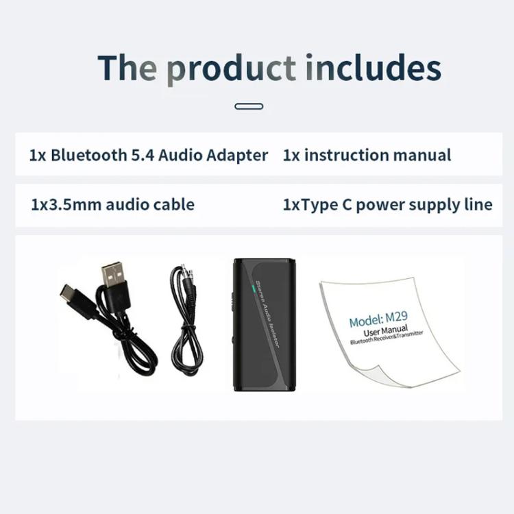 Ricevitore audio Bluetooth 5.4 riduttore rumore M29