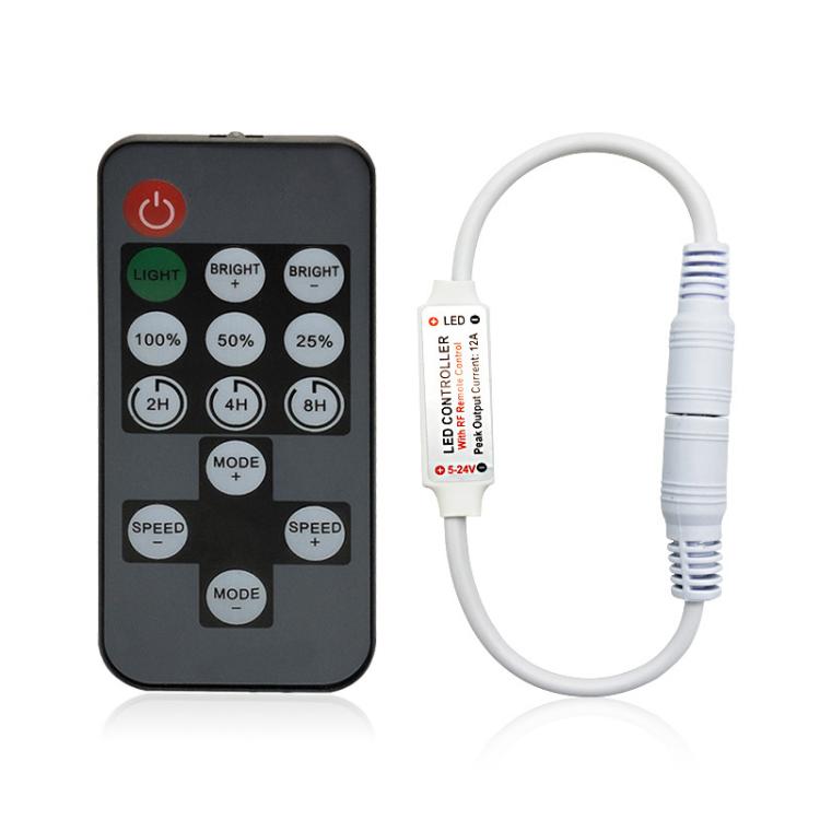 Regolatore dimmer LED a striscia con timer monocolore RF a 14 tasti, JHX-014