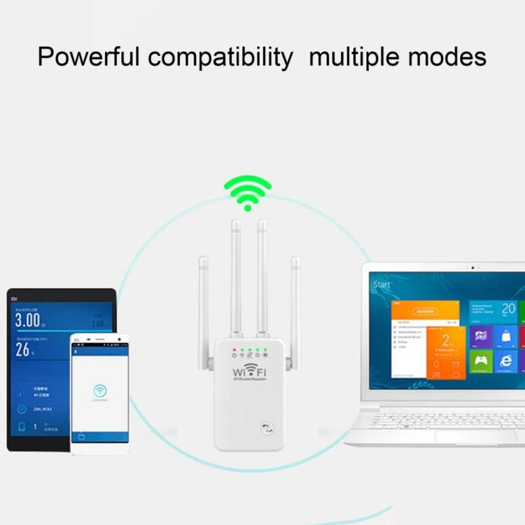 Urant U9 300Mbps 2.4G Ripetitore Wireless Amplificatore di Segnale WiFi Supporta Impostazione Rapida WPS, US Plug White, EU Plug White, US Plug Black, EU Plug Black, UK Plug White, UK Plug Black, AU Plug White
