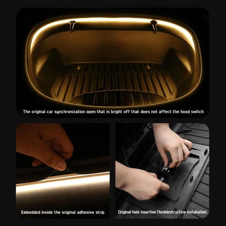 Per Tesla Model 3 / Y Luci decorative per atmosfera del bagagliaio anteriore Barra luminosa di benvenuto