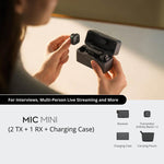 Microfono wireless DJI Mini 2 TX + RX con custodia ricarica