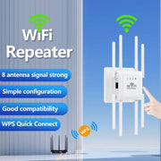 U18 1200Mbps 2.4G e 5G Ripetitore Wireless Amplificatore di Segnale WiFi con 8 Antenne, US Plug Black, EU Plug Black, US Plug White, EU Plug White